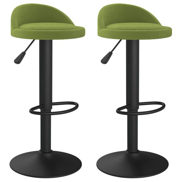 vidaXL Bancos de bar 2 pcs veludo verde-claro