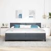 vidaXL Cama Box Spring LED Cinza Escuro 200 x 200 cm Veludo