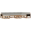 vidaXL Conjunto de Sof&aacute;s para Exterior 9 pcs Natural e Cinzento-Claro