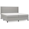 vidaXL Cama com molas/colch&atilde;o 200x200 cm tecido cinza-claro