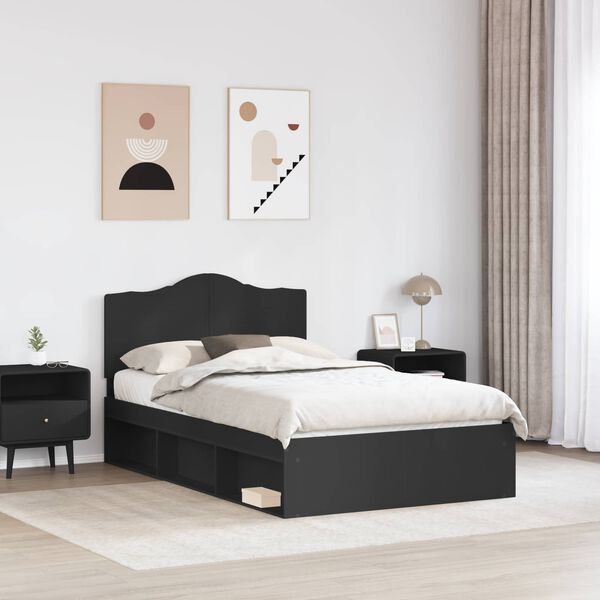 vidaXL Estrutura da Cama Preto 135 x 190 cm Madeira de Pinheiro S&oacute;lida