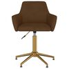 vidaXL Cadeira de jantar girat&oacute;ria veludo castanho