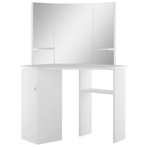 vidaXL Mesa de maquilhagem/toucador de canto branco