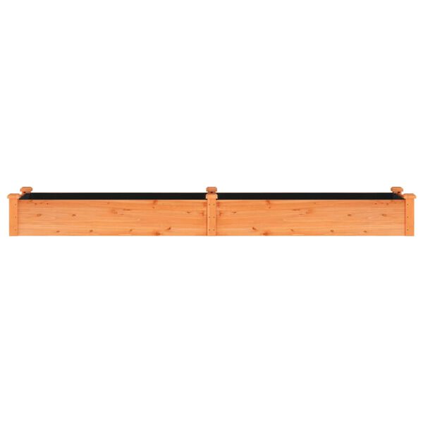 vidaXL Canteiro elevado c/ forro 240x45x25 cm abeto maciço castanho