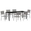 vidaXL Conjunto de Jantar para Jardim 7 pcs Cinzeto vime PE