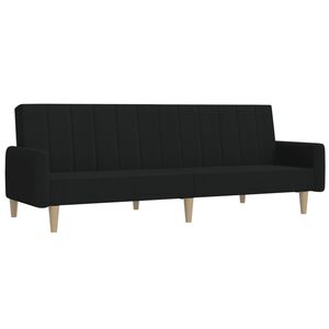 vidaXL Sof&aacute;-cama de 2 lugares tecido preto