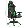 vidaXL Cadeira de gaming girat&oacute;ria PVC verde
