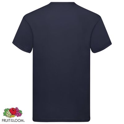 Fruit of the Loom T-shirts originais 5 pcs algodão 3XL azul-escuro