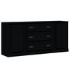 vidaXL Aparadores 3 pcs derivados de madeira preto