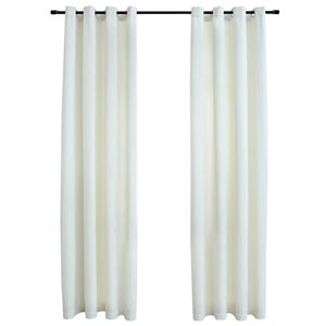 vidaXL Cortinas blackout com argolas 2 pcs 140x225 cm veludo creme