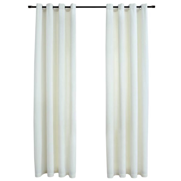 vidaXL Cortinas blackout com argolas 2 pcs 140x225 cm veludo creme