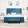 vidaXL Cama Box com colch&atilde;o Azul escuro 180 x 200 cm Veludo
