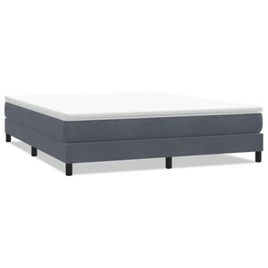 vidaXL Cama sem molas/colch&atilde;o 180x210 cm veludo cinzento-escuro