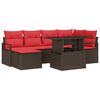 vidaXL Conjunto de Sof&aacute; de Jardim 7 pcs Castanho Rattan Sint&eacute;tico