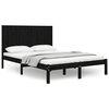 vidaXL Estrutura de cama king 150x200 cm pinho maci&ccedil;o preto