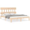 vidaXL Estrutura de cama King Size com cabeceira madeira maci&ccedil;a