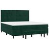 vidaXL Cama com molas/colch&atilde;o 160x200 cm veludo verde-escuro