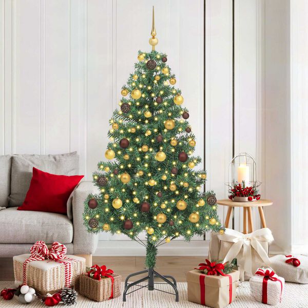 vidaXL &Aacute;rvore de Natal com 300 LEDs com suporte Verde 180 cm PVC