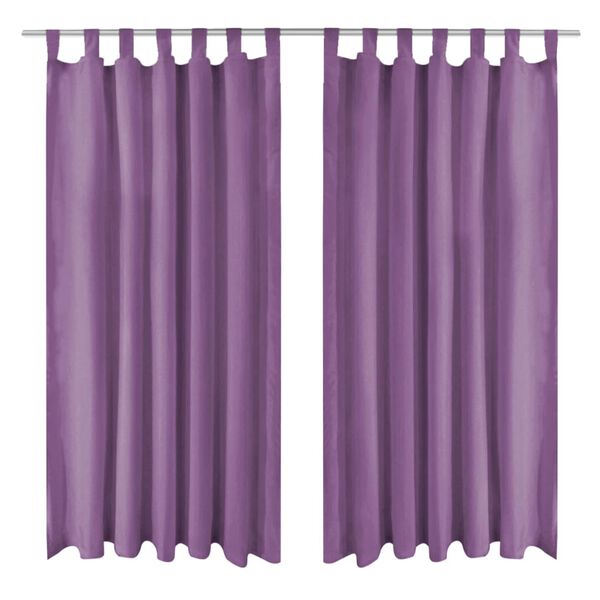 vidaXL Cortinas de cetim com presilhas 2 pcs 140x245 cm lil&aacute;s