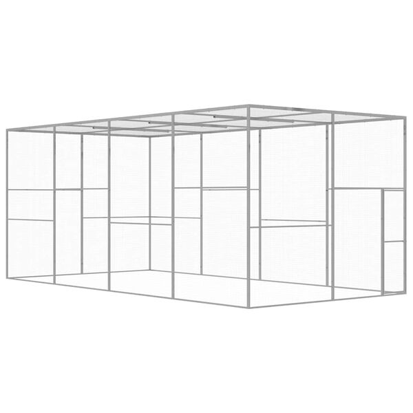vidaXL Jaula para gatos 6x3x2,5 m a&ccedil;o galvanizado