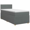 vidaXL Cama box spring com colch&atilde;o Cinzento-Escuro 90 x 200 cm Tecido