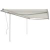 vidaXL Toldo retr&aacute;til manual com postes 4,5x3,5 m cor creme