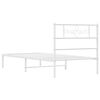 vidaXL Estrutura de cama em metal com cabeceira 107x203 cm branco
