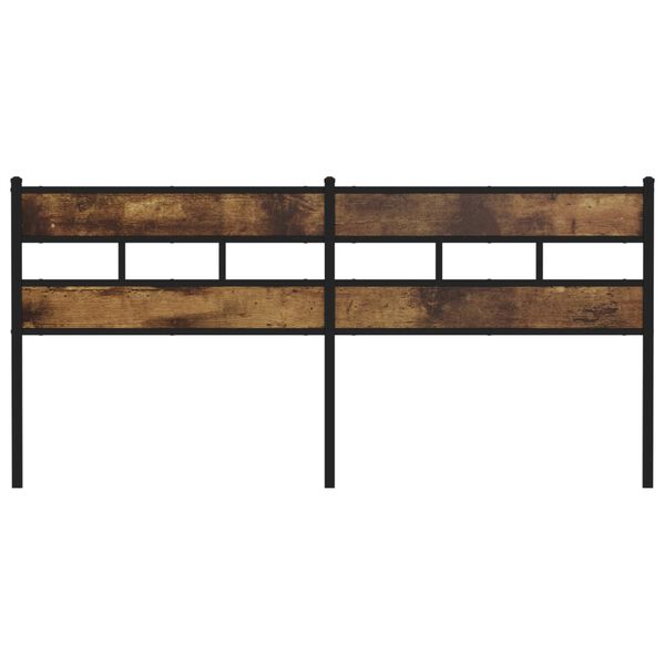 vidaXL Cabeceira de cama 180 cm deriv. madeira/ferro carvalho fumado
