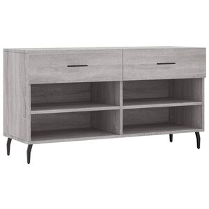 vidaXL Banco sapateira 102x35x55 cm derivados madeira cinzento sonoma