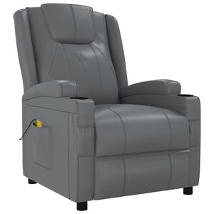 vidaXL Poltrona de massagens couro artificial antracite