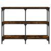 vidaXL Mesa consola 100x29x75 cm derivados de madeira carvalho fumado