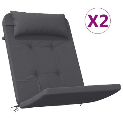vidaXL Almofadões p/ cadeira adirondack 2 pcs tecido oxford antracite