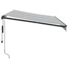 vidaXL Toldo retr&aacute;til autom&aacute;tico com LEDs 350x250 cm antracite/branco