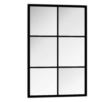 vidaXL Espelho de parede 60x40 cm metal preto