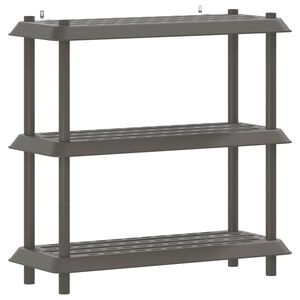 vidaXL Unidade de Estante 3 n&iacute;veis 100 x 40 x 96 cm PP Cinzento-claro