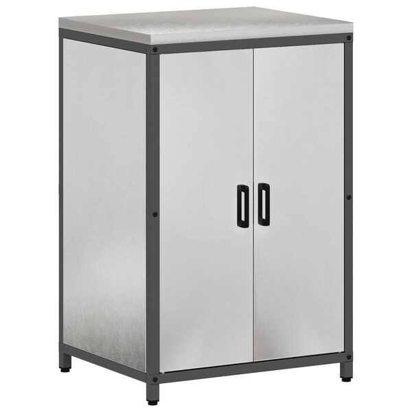 vidaXL Armazenamento de Cozinha com porta Prateado 60 x 50 x 92 cm A&ccedil;o