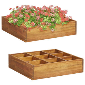 vidaXL Caixa planta&ccedil;&atilde;o de ervas madeira de ac&aacute;cia maci&ccedil;a 60x60x15 cm