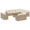 vidaXL 13 pcs conjunto de sof&aacute;s p/ jardim com almofad&otilde;es vime PE bege