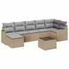 vidaXL Conjunto de Sof&aacute; de Jardim Bege vime PE