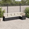 vidaXL 6 pcs conjunto sof&aacute;s de jardim c/ almofad&otilde;es vime PE preto