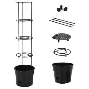vidaXL Vaso p/ cultivo de tomate &Oslash;29,5x115 cm polipropileno antracite