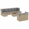 vidaXL 10 pcs conjunto de sof&aacute;s p/ jardim com almofad&otilde;es vime PE bege