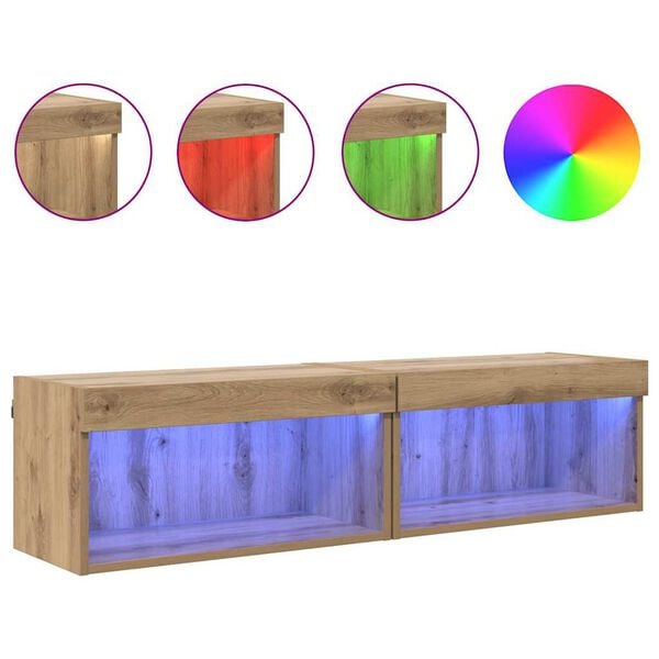 vidaXL Conjunto de m&oacute;vel de TV Carvalho Artesanal Madeira processada