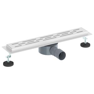 vidaXL Ralo de Chuveiro com Tampa de Vidro e Sif&atilde;o 360&deg; Prateado 50 cm