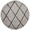 vidaXL Tapete shaggy de pelo alto PAMPLONA &Oslash; 100 cm bege e antracite
