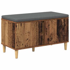 vidaXL Banco de Hall com almofada Madeira antiga 80 x 38 x 46 cm