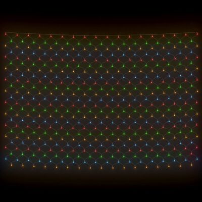 vidaXL Rede luzes de natal 3x2 m 204 luzes LED int/ext colorido