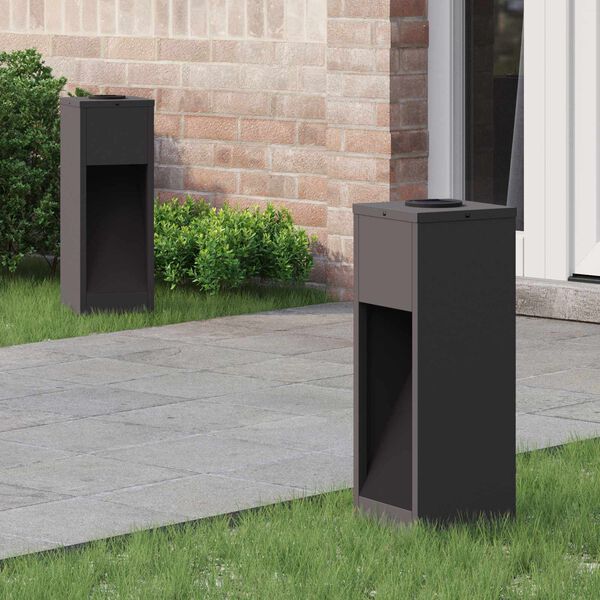 vidaXL Luz Solar LED de Caminho 2 pcs Preto A&ccedil;o Laminado a Frio