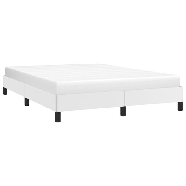 vidaXL Estrutura de cama 140x190 cm couro artificial branco