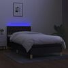 vidaXL Cama box spring c/ colch&atilde;o e LED 100x200 cm tecido preto